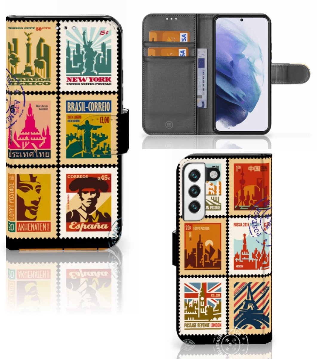 Book Case voor Samsung Galaxy S22 Flip Cover Postzegels