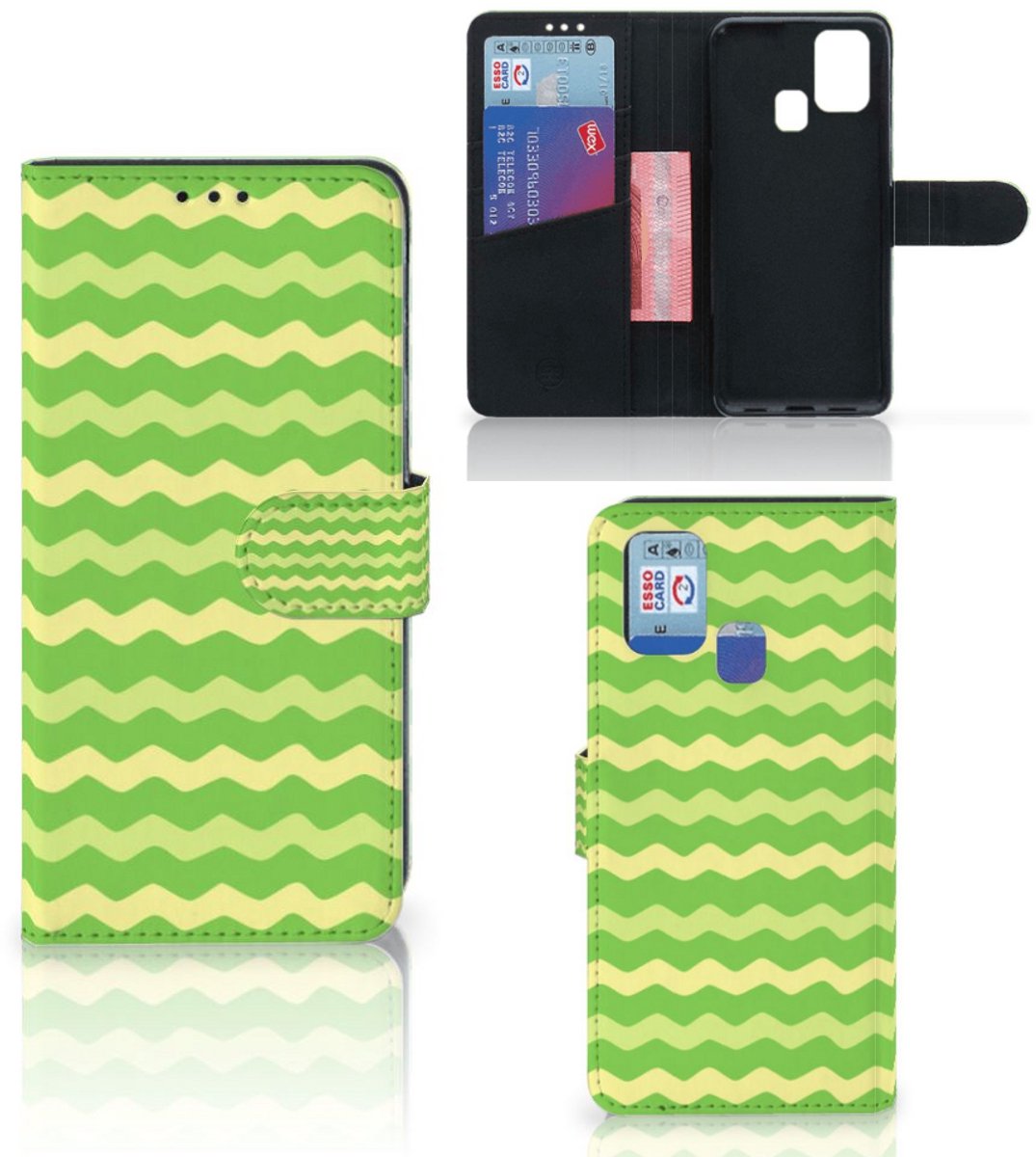 Samsung Galaxy M31 Telefoon Hoesje Waves Green