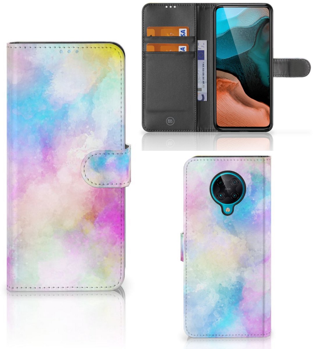 Book Case voor Hoesje Xiaomi Poco F2 Pro Watercolor Light
