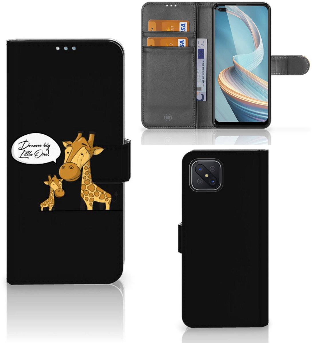 OPPO Reno4 Z Leuk Hoesje Giraffe