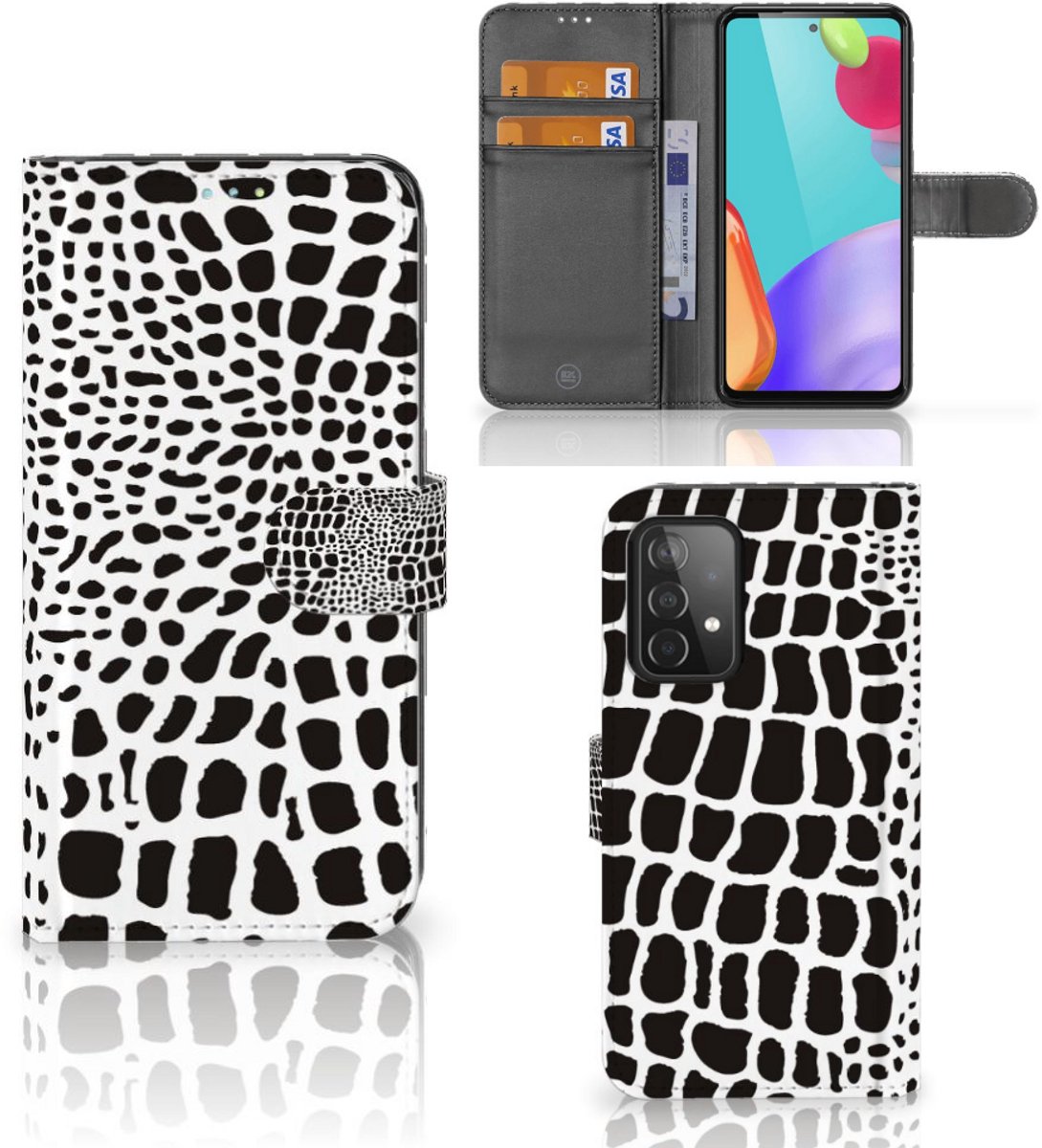 Samsung Galaxy A52 Telefoonhoesje met Pasjes Slangenprint