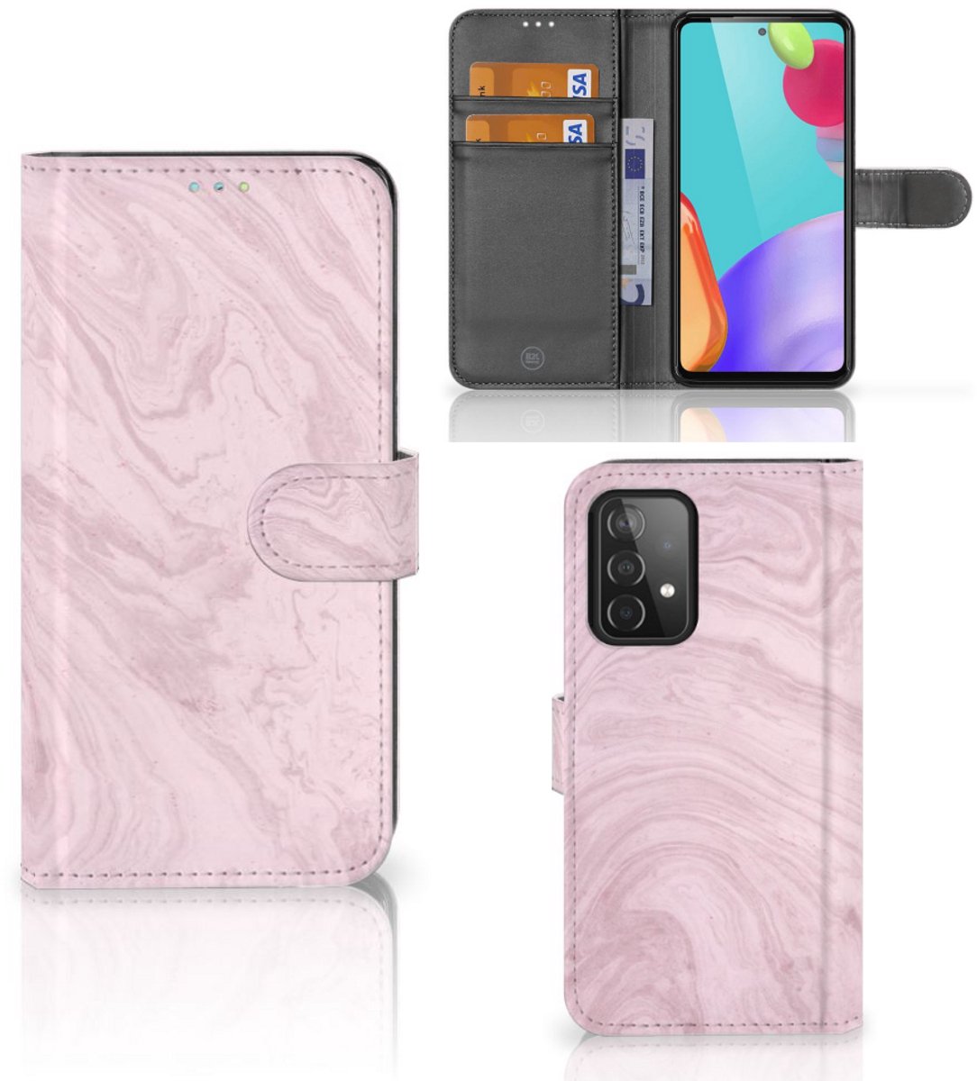 Samsung Galaxy A52 Bookcase Marble Pink - Origineel Cadeau Vriendin