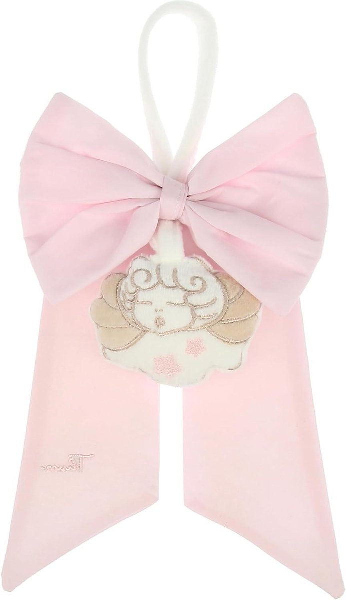 Geboortestrik - Baby strik - Geboorte vieren - Iconische engel - 15 x 12 cm - Roze