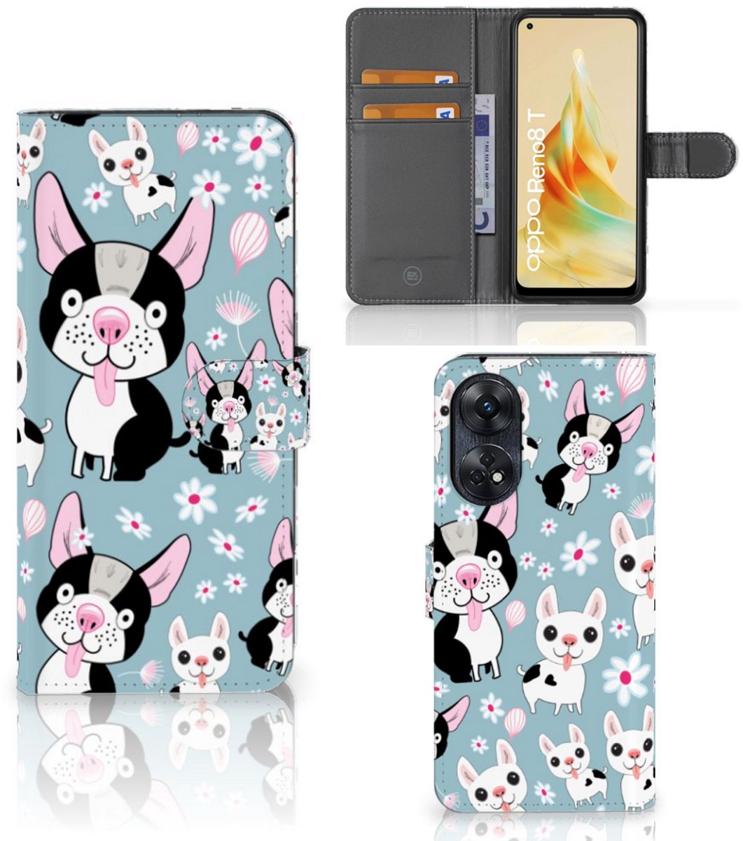OPPO Reno8 T 4G Telefoonhoesje met Pasjes Hondjes