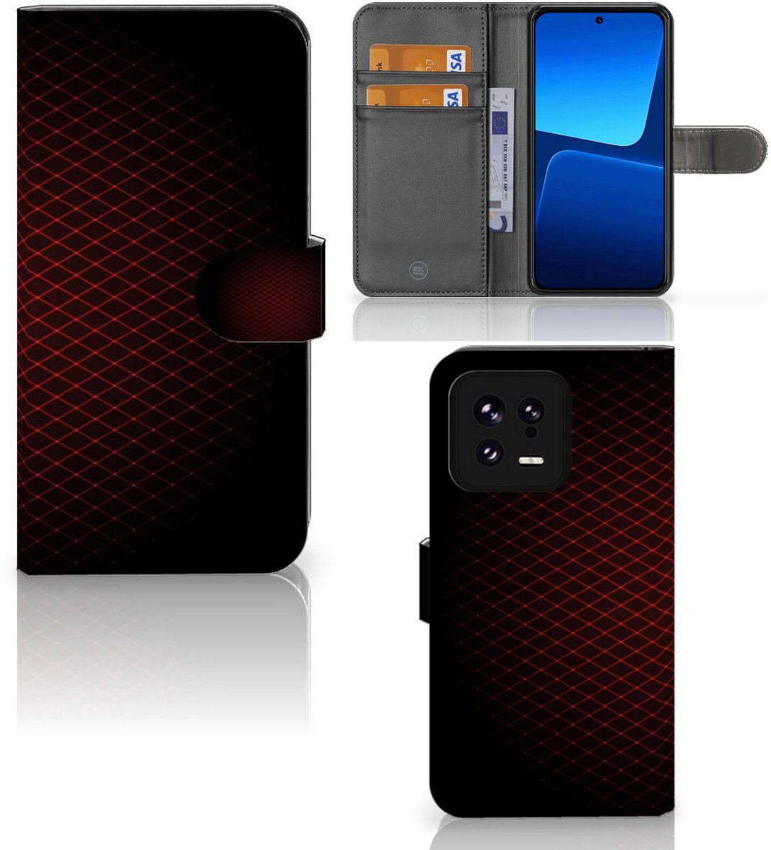 Xiaomi 13 Telefoon Hoesje Geruit Rood