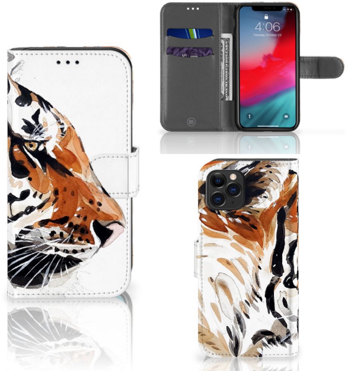 Hoesje Apple iPhone 11 Pro Watercolor Tiger
