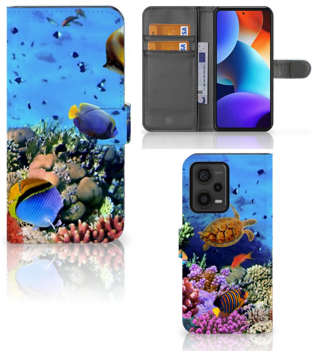 Xiaomi Redmi Note 12 Pro Plus Telefoonhoesje met Pasjes Vissen