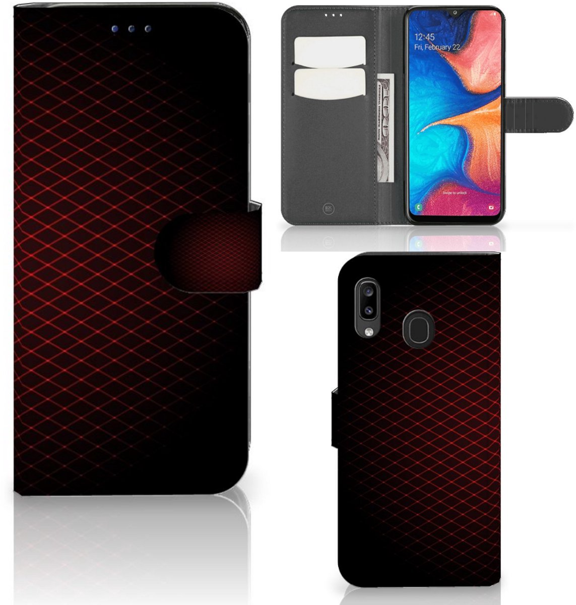 Samsung Galaxy A30 Telefoon Hoesje Geruit Rood