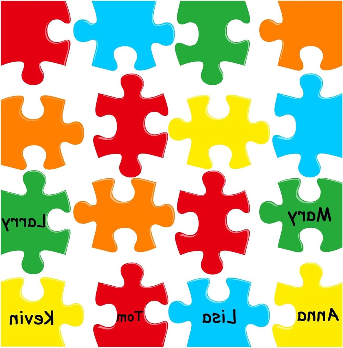 Puzzel Stukjes Uitsparingen - Puzzel Decoratie - Klaslokaal Versieren - 16 Verschillende Ontwerpen - 5.2 x 5.2 Inch - Kleurrijk