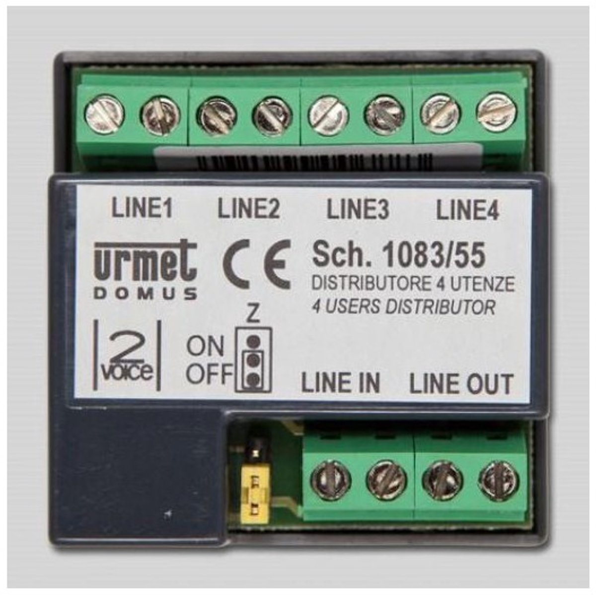 URMET 1083/55 - 2Voice signaal videoverdeler - 1 In / 4 Out - Netadapter voor Deur-/video-intercom