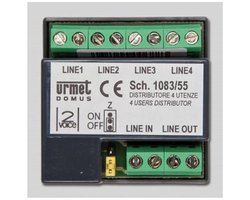 URMET 1083/55 - 2Voice signaal videoverdeler - 1 In / 4 Out - Netadapter voor Deur-/video-intercom