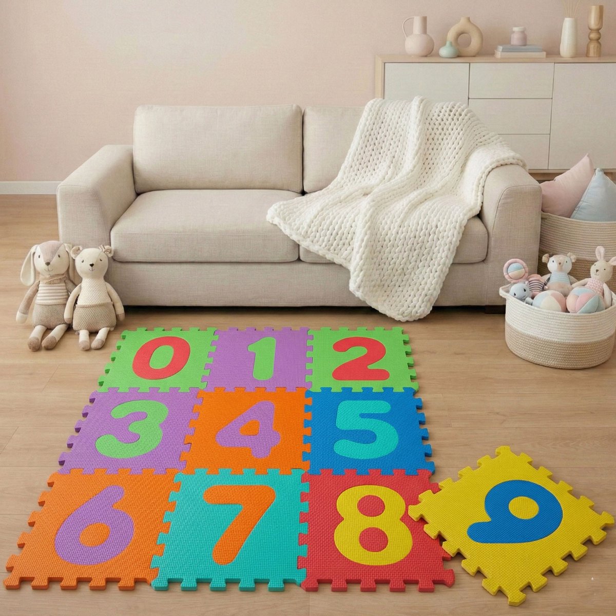 Van dag Één: 10-delige Baby Puzzel Speelmat - 30x30 EVA Schuim Kruipmat Vloermat Speeltapijt Kind