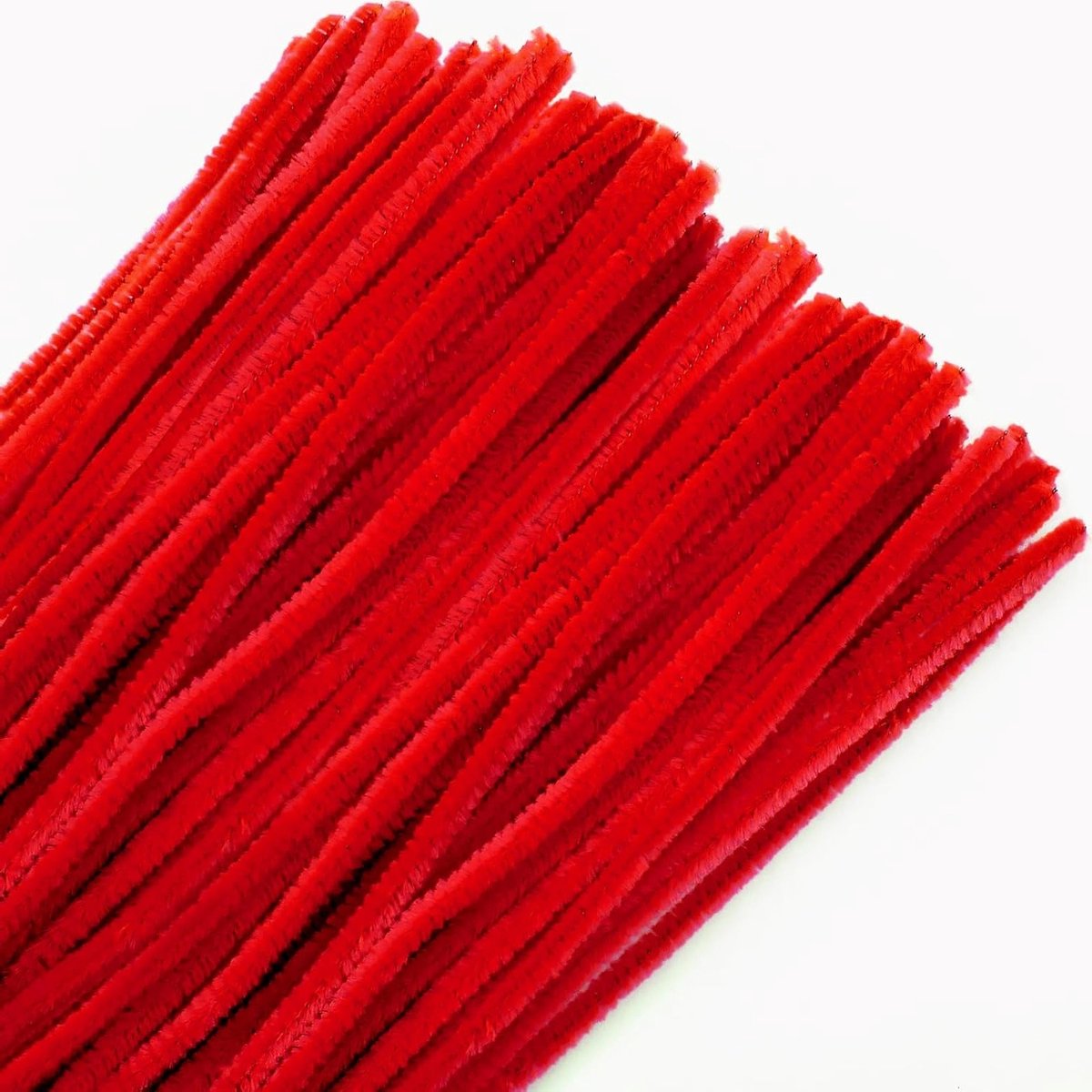 100 Stuks Rode Pijpenragers Chenille Draad voor Creatieve DIY Projecten en Decoraties - 30 cm Bending Plush Craft Wire
