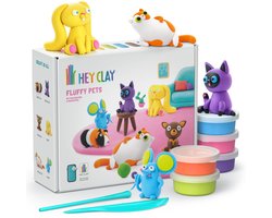 Hey Clay Pluche dieren, Speelklei + accessoires, klei, 15 kleuren