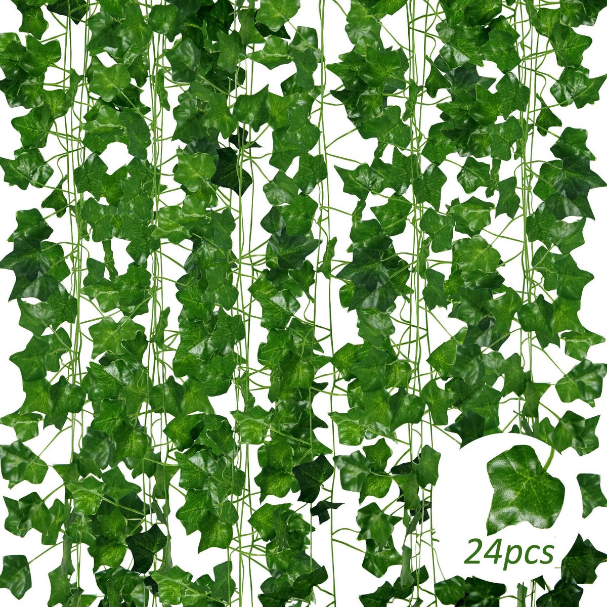 Kunstmatige Klimop 24 Stuks - Totale Lengte 50.4 Meter Nepplanten voor Wanddecoratie, Tuin en Bruiloft - Artificial Ivy Vines for Home & Garden Decor - Nep klimop - Kunstmatige Klimop voor Binnen