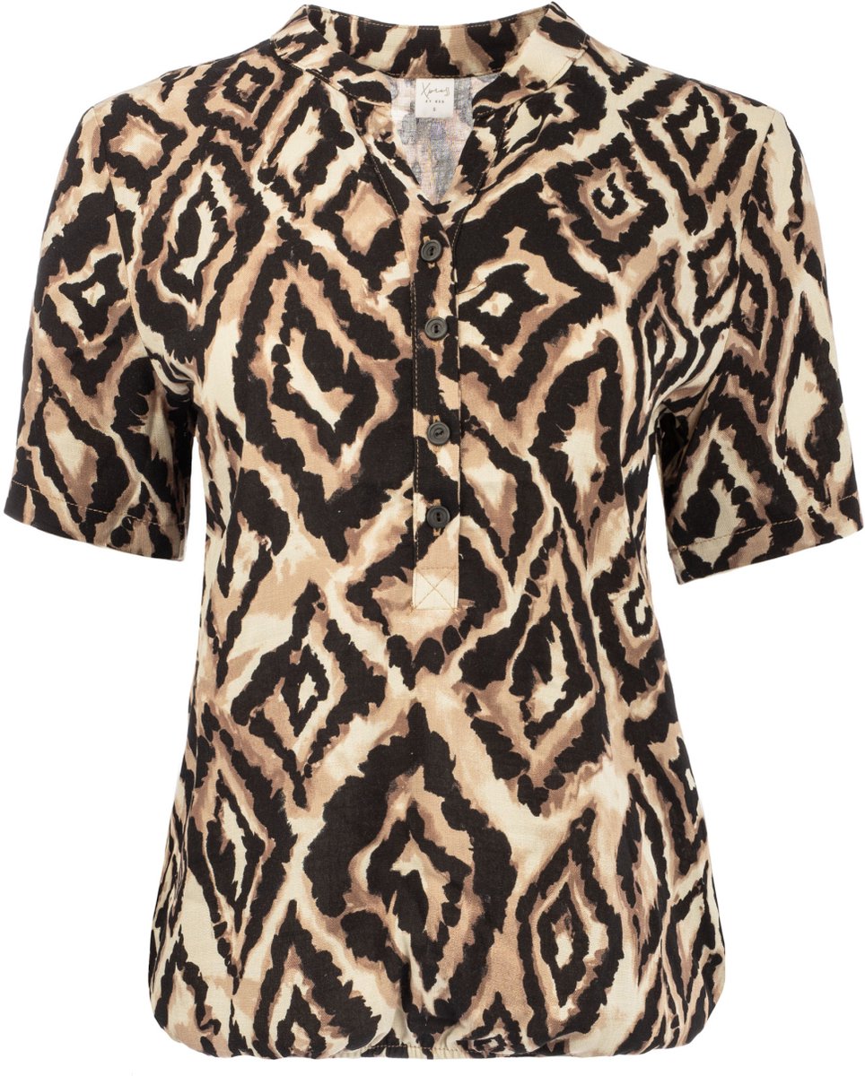 NED T-shirt Lucie Ss Sand Diagonals Woven 26s4 X1882 01 Sand Dames Maat - S