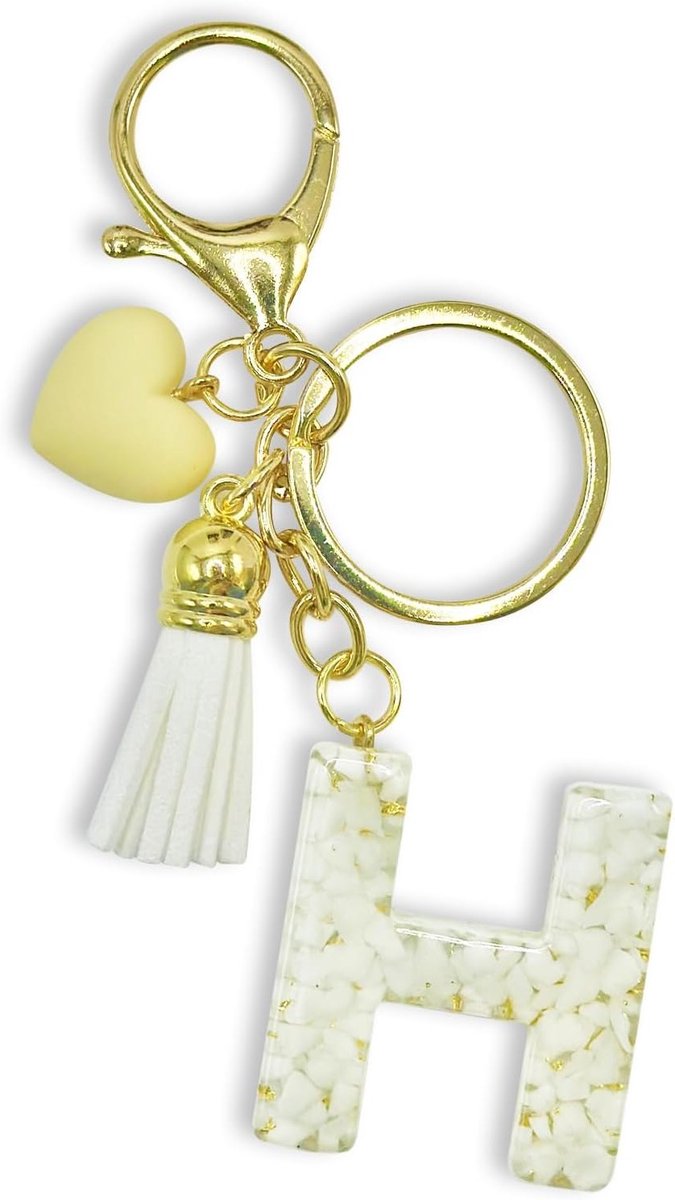 Hartvormige Sleutelhanger met Letter V, Handtas Hangertje voor Vrouwen en Meisjes, Rugzak Sleutelhanger, Persoonlijk Cadeau voor Haar