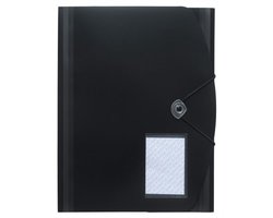 Foldersys Jumbo Elastomap A4 - Extra Ruime Capaciteit - Kunststof - Elastieksluiting - Zwart