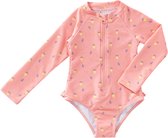 Fresk UV Zwempak 86 - Sneldrogende Zwemkleding voor Kinderen - UPF 50 - Zwempak voor Meisjes - Zwempak met Lange Mouwen - Roze - Summer Fruit