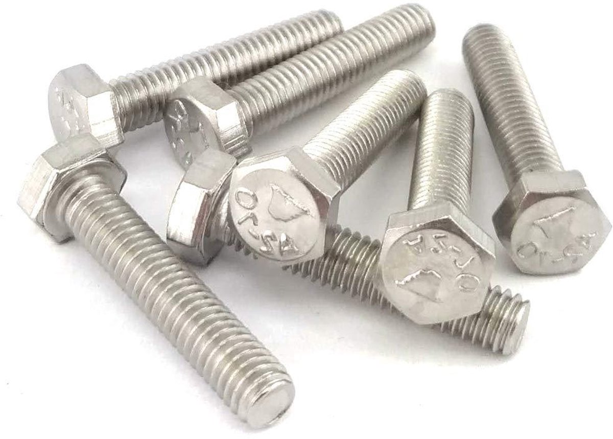 Zeskantschroeven DIN 933 - Roestvrijstaal bouten - Bevestigen van materialen - Volledige schroefdraad - M10x50 100 stuks - Zilverkleurig