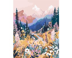 Untamed - Paint by numbers volwassenen - Creatieve hobby voor ontspanning - Compleet DIY pakket - blush mountain meadow