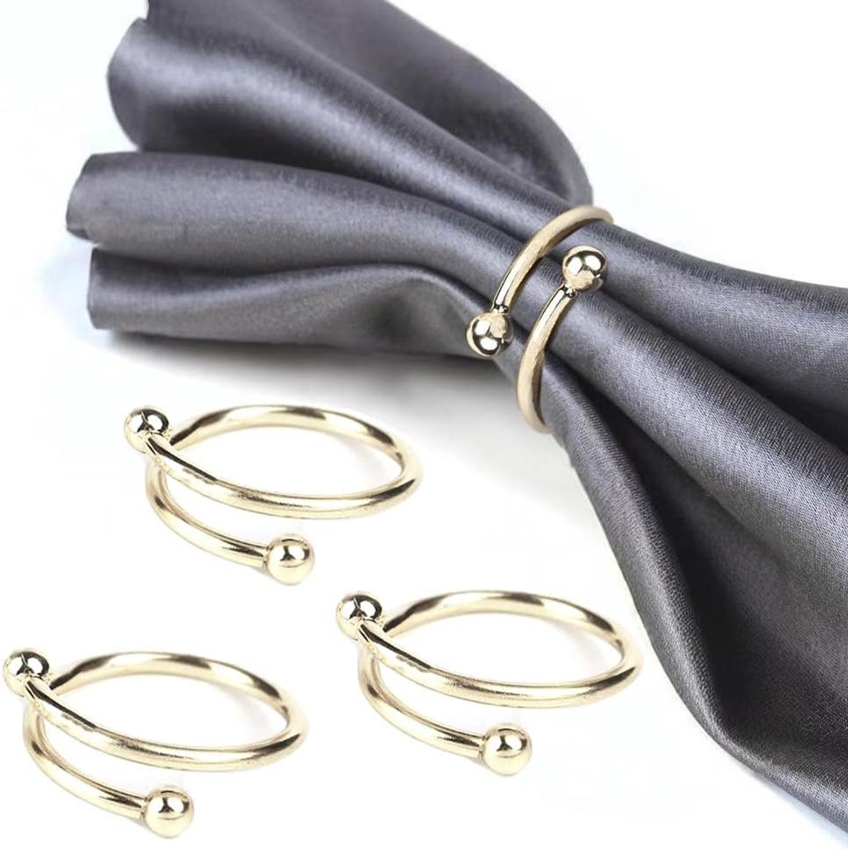 Servetringen Set - Metalen Houders - Tafel Decoratie - Roestvrij Staal - 8 Stuks - Zilver