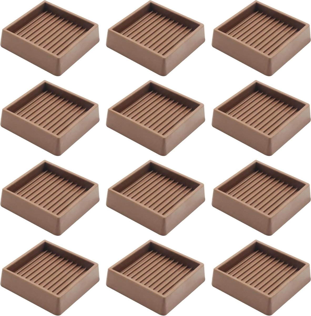 Meubel Gietbekers - Vloerbeschermers - Meubels Verplaatsen - Anti-slip Rubber - 12 Stuks - Bruin