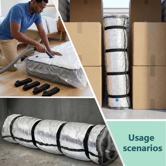 Vacuümzak Matras - Matras Opbergzak - Ruimte Besparen - Hoge Compressie - 240 x 130 cm - Transparant — afbeelding 4