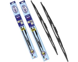 Ruitenwissers Set - Wisserbladen Auto - Veilig Rijden - Standaard Haak Fitting - 24" 18" - Zwart