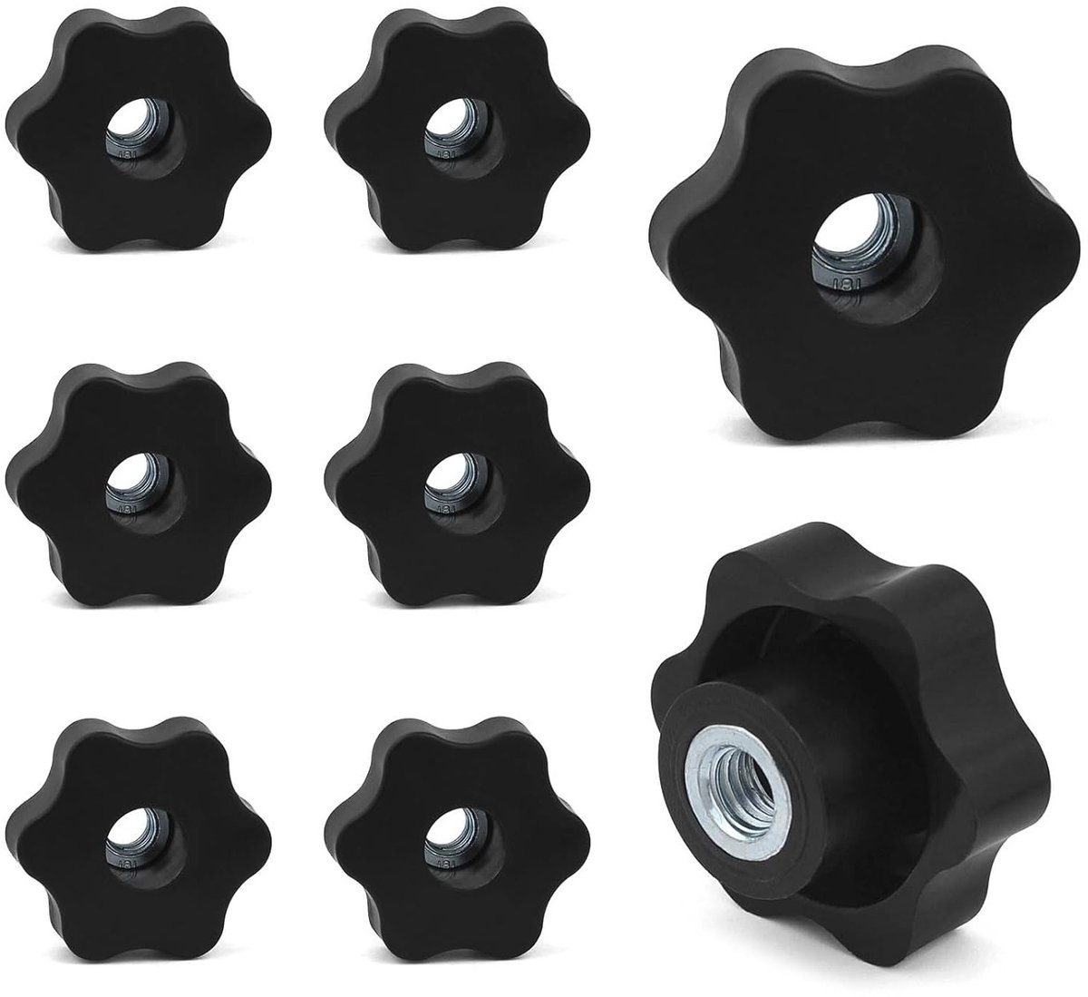 Set van 8 stuks M10 x 48mm Sterbouten met Hexagonale Plastic Kop voor Mechanische Toepassingen, Vervangingsschroeven en Bevestigingsoplossingen
