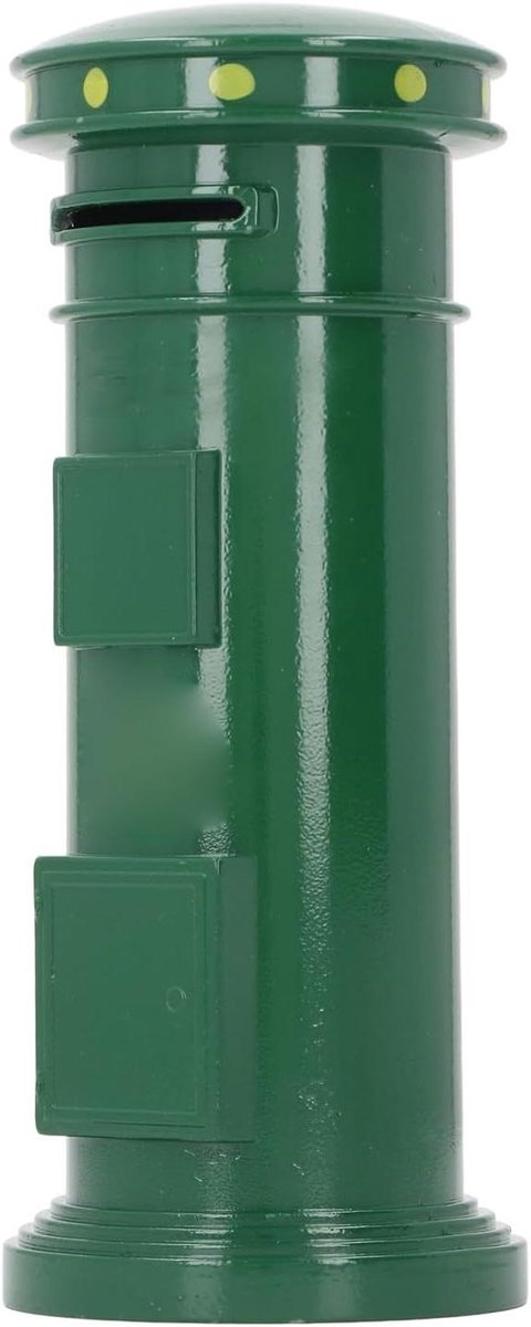 Metalen Spaarbank - Brievenbus Decoratie - Muntgeld Besparen - Vintage Ontwerp - 17 cm Lengte - Groen