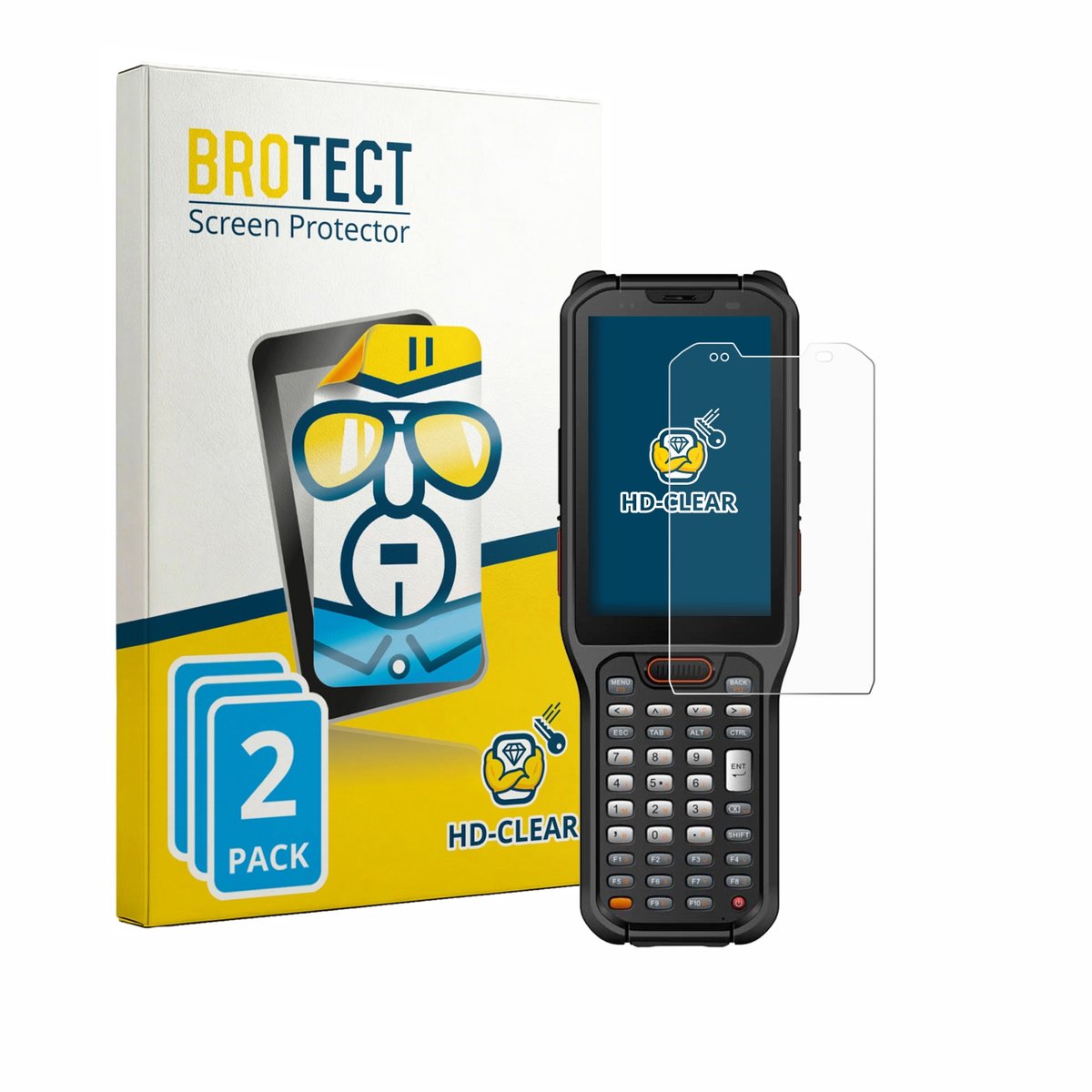 BROTECT - Screenprotector voor Urovo RT40S - Folie Beschermfolie transparant 2 Stuks