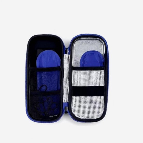 Geïsoleerde Koeltas - Reis Koelbox - Spullen Koel Houden - Met Temperatuurdisplay - 22 x 10 x 6 cm - Blauw — afbeelding 3