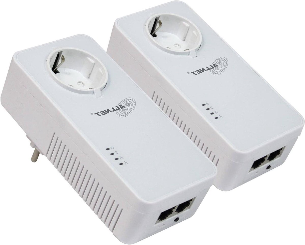 Powerline Adapters - Netwerk Brug - Internet Uitbreiding - 1200 Mbit Snelheid - 2 stuks - Zwart