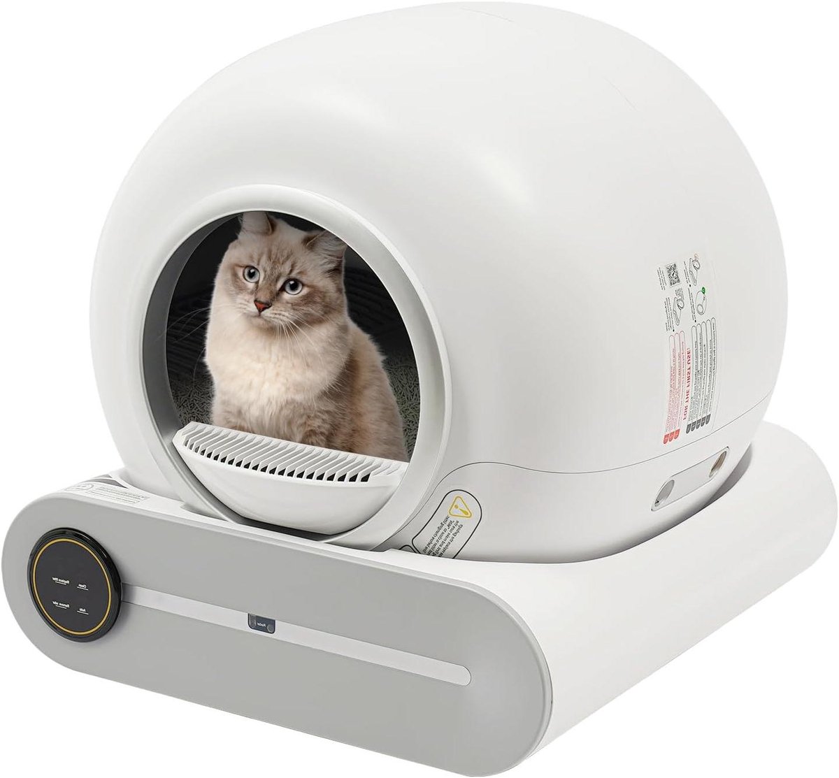 Automatische Kattenbak - Zelfreinigend Toilet - Frisse Kattenverblijf - App Bediening - 65L Capaciteit - Wit