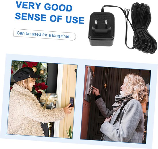 Deurbel Transformator - Stroomadapter - Videodeurbel Voeden - Internationale Veiligheid - 24 Volt - Zwart — afbeelding 3