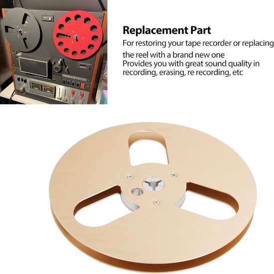 Lege Spoel - Tape Spoel - Muziek Opnemen - 3-Gats Ontwerp - 7 Inch - Goud — afbeelding 2
