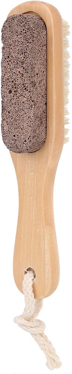Dailygoods- Voetscrub Dubbelzijdig - Voetborstel - Puimsteen - Eeltverwijderaar - Voetverzorging - 18 cm Lengte