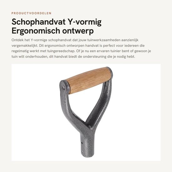 JHUBERS- Schophandvat Ergonomisch - Vervangend Spadehandvat - Y-vormig Ontwerp - 23x12 cm - 3,1 cm Binnendiameter - Geschikt voor Tuingereedschap van Jhubers — afbeelding 4