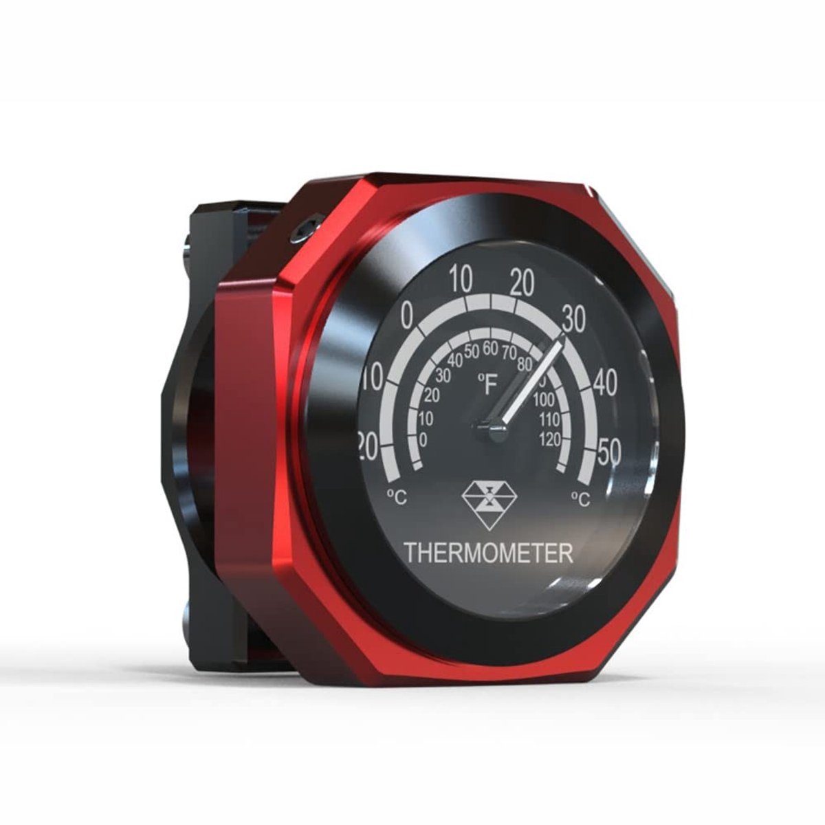 Dailygoods- Motorfietsstuurthermometer Waterdicht - Fluorescerende Wijzer - Aluminiumlegering - Eenvoudig te Installeren - Robuust Materiaal - Slijtvast - Motorfiets Thermometer