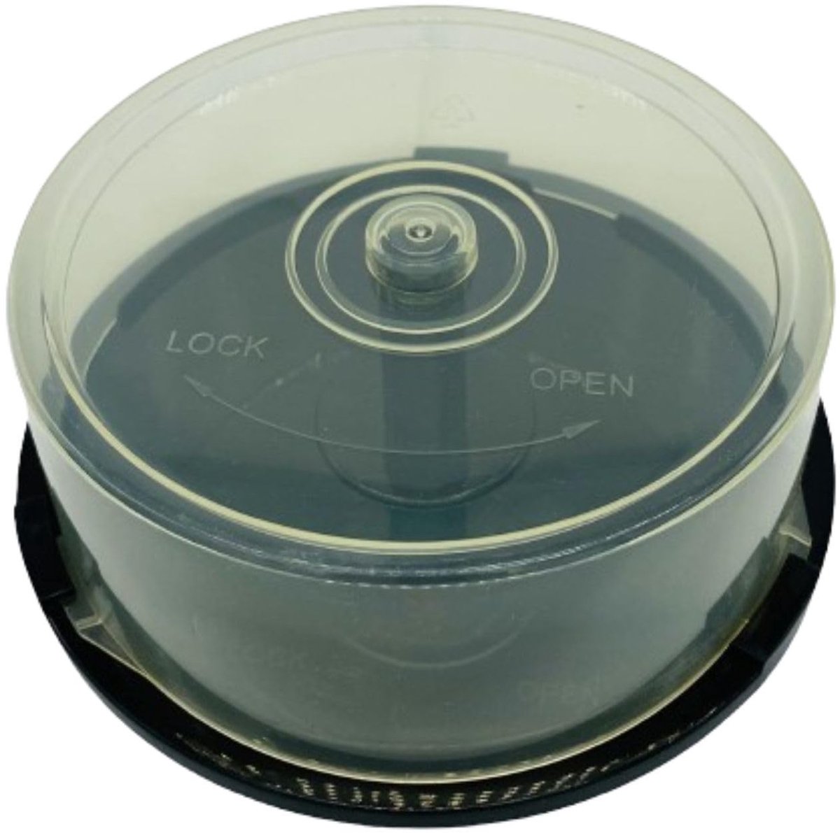 Dailygoods- CD/DVD Opbergdoos 25 Capaciteit - Cakebox - Draai-en-slotdeksel - Leeg - CD/DVD Opslag - Standaard Formaat - Cd Opslagdoos