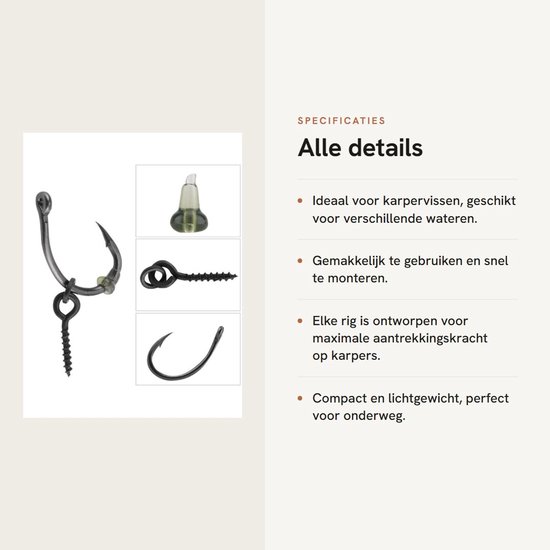 Karpervissen Ronnie Rig Haak Aas Set, Vissen Haken, Karpervissen Accessoire, Eenvoudige Verbinding met Haken, Stoppers voor Karpervissen Accessoires van Merkloos — afbeelding 3