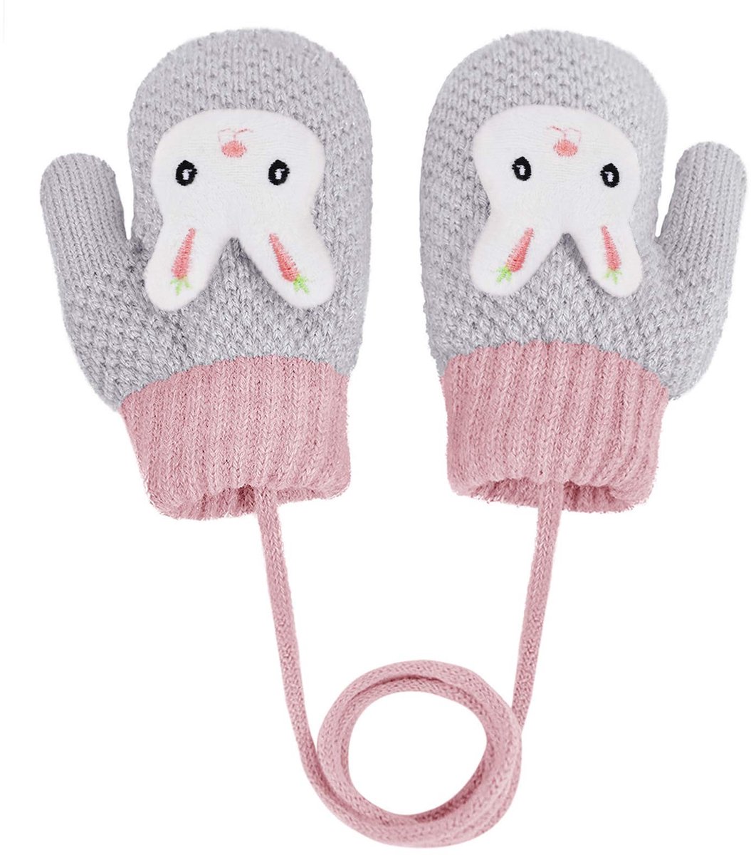 Dailygoods- Wanten voor Kinderen - Warme Gebreide Handschoenen - Fleece Binnenvoering - Winter - One Size 1-3 Jaar - Comfortabel en Zacht