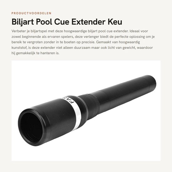 Dailygoods- Keu Verlenger Hoogwaardig Kunststof - Snooker/Pool Cue Extender - Handvat met Rubberen Hoes - Schokbestendig - Comfortabel Handgevoel - Perfect Bereik voor Kritische Schoten - Biljart Verlenger van Dailygoods — afbeelding 5