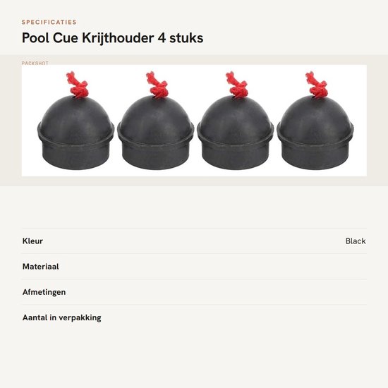 Krijthouder met Koord - 4 Stuks - Rubber - Biljart Krijt Accessoire - Duurzaam - Handig in Gebruik - Biljartkrijt — afbeelding 3