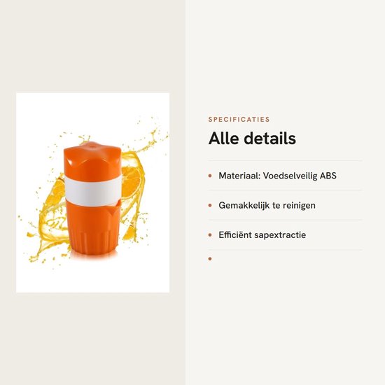 Dailygoods- Citruspers Handmatig - Citruspers RVS - Citruspers Hand - Multifunctioneel - Draagbaar - Voedselveilig ABS-Materiaal - Fruitpers van Dailygoods — afbeelding 2