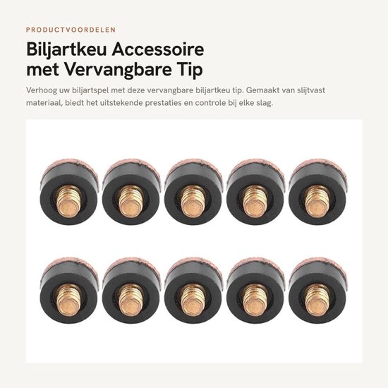 Dailygoods- Biljartkeu Tip Slijtvast - Pooltip - Accessoire - Vervanging - 10 Stuks - Eenvoudig te Gebruiken - Biljarttip — afbeelding 5