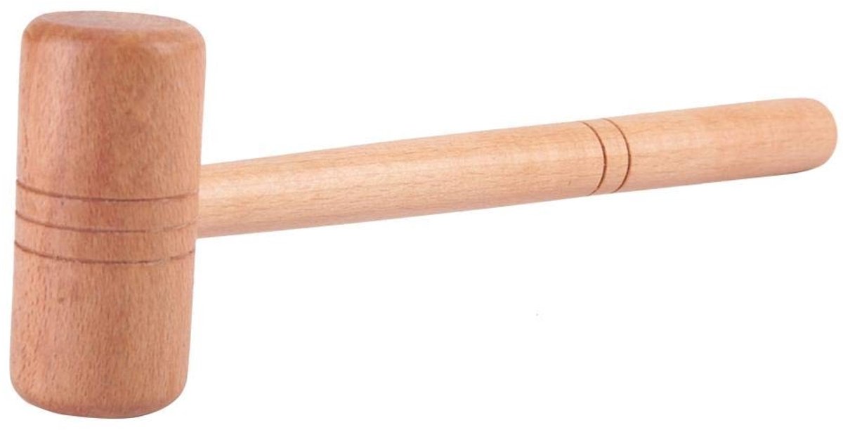Dailygoods- Houten Hamer - Handgereedschap voor Sieraden - Reparatie Hamer - Lange Handgreep - Hamerkop van Hout - Afmetingen 25 x 8 x 3,5 cm - Sieradenhamer