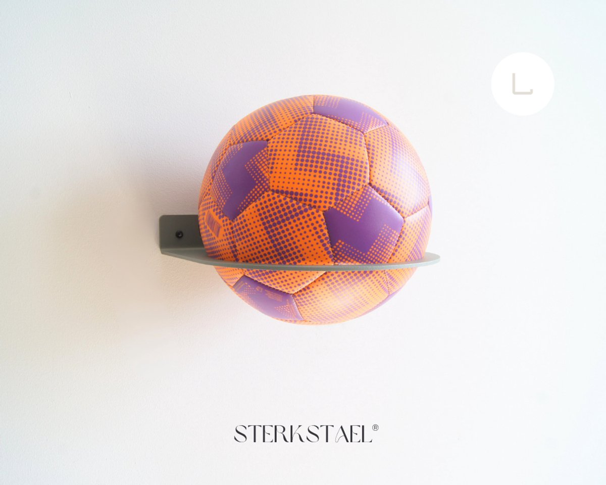 STERKSTAEL Balhouder Ball Nordic Mint - Industriële balhouder voor aan de muur - wandbevestiging - diameter ø 20 cm - kleur aquamarijn - poedercoating - voetbalhouder - baldrager - staal - 1 stuk
