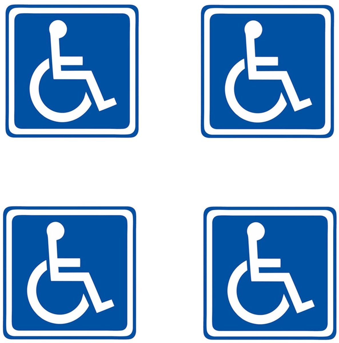 Dailygoods- Stickerset 4-delig - Raamstickers voor binnenzijde auto - Waterdichte stickers - Blauw - 13 x 13 cm - Autostickers